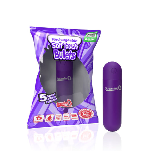 Screaming O Soft Touch Rechargeable Bullets Purple - Red Garter