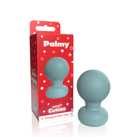 Screaming O Cuties Palmy Palm Vibrator Powder Blue - Red Garter