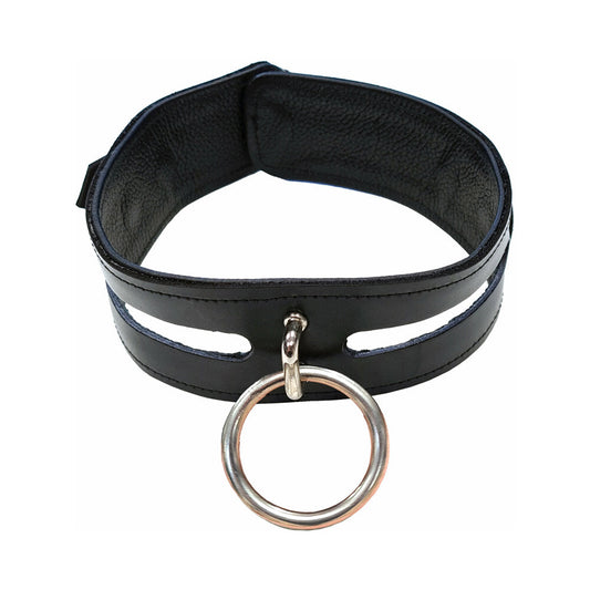 Rouge Leather Fashion Collar Black - Red Garter