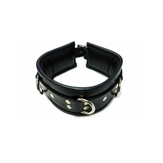 Rouge Leather Padded Collar Black - Red Garter