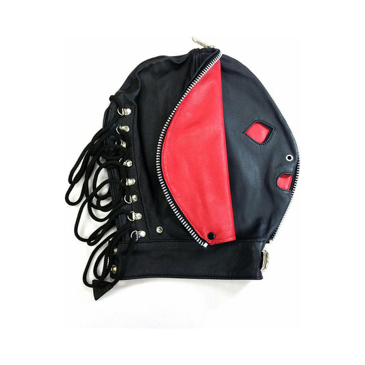 Rouge Leather Fly Trap Mask Black/Red - Red Garter