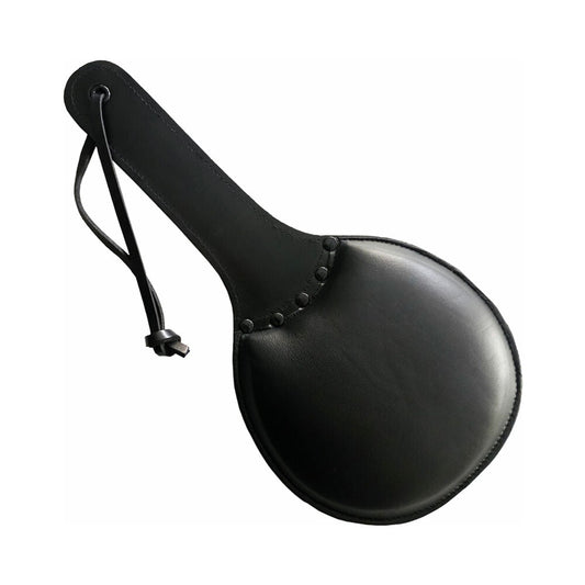 Rouge Leather Padded Ping Pong Paddle Black with Black Accessories - Red Garter