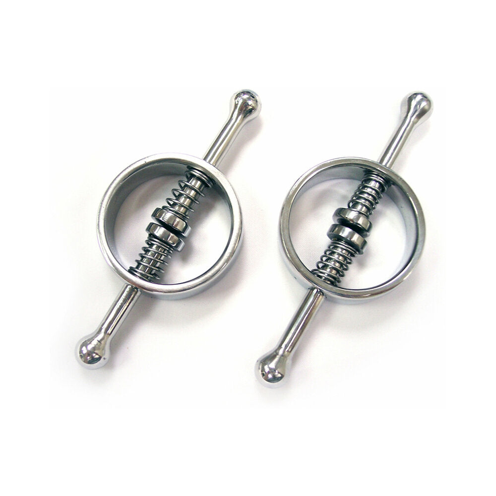 Rouge Stainless Steel Nipple Clamps in Clamshell - Red Garter