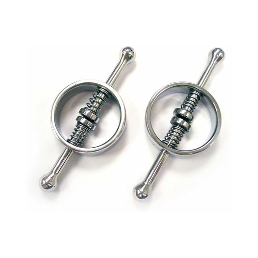Rouge Stainless Steel Nipple Clamps in Clamshell - Red Garter