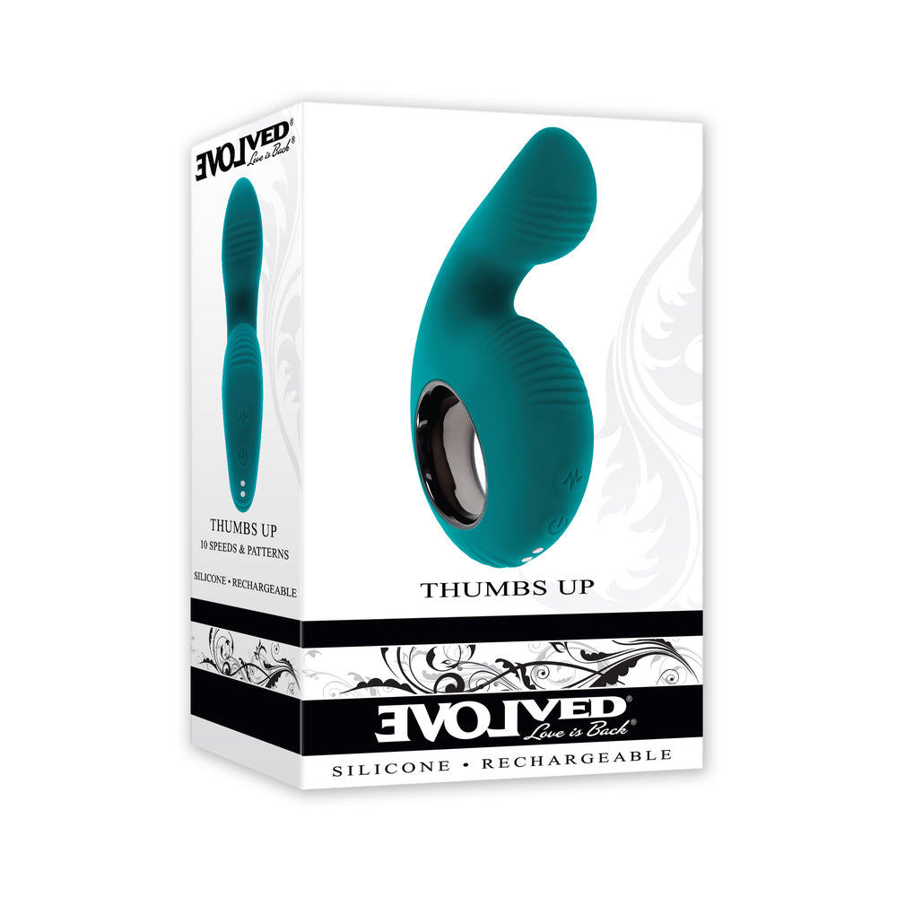 Evolved Thumbs Up Rechargeable Teal - Red Garter