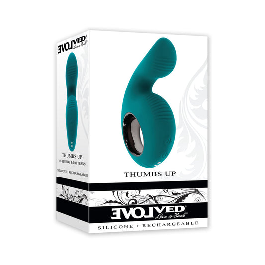 Evolved Thumbs Up Rechargeable Teal - Red Garter