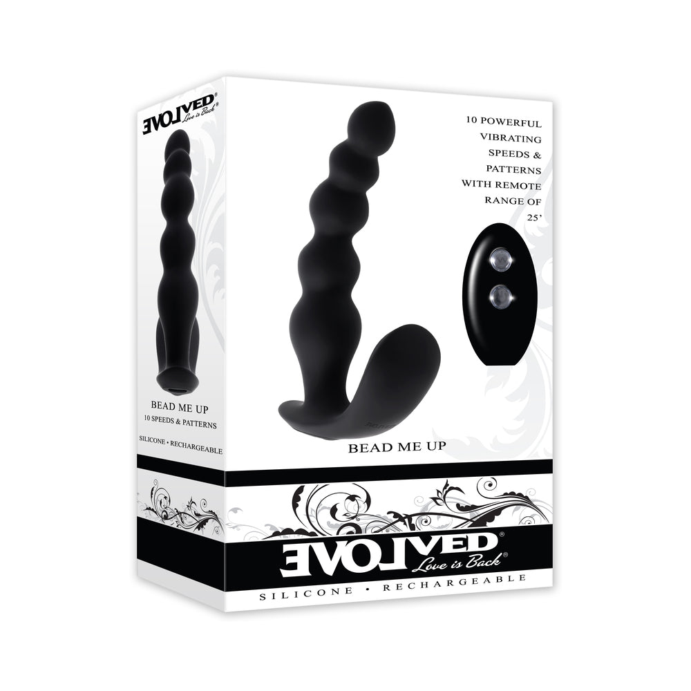 Evolved Bead Me Up Prostate Rechargeable Black - Red Garter