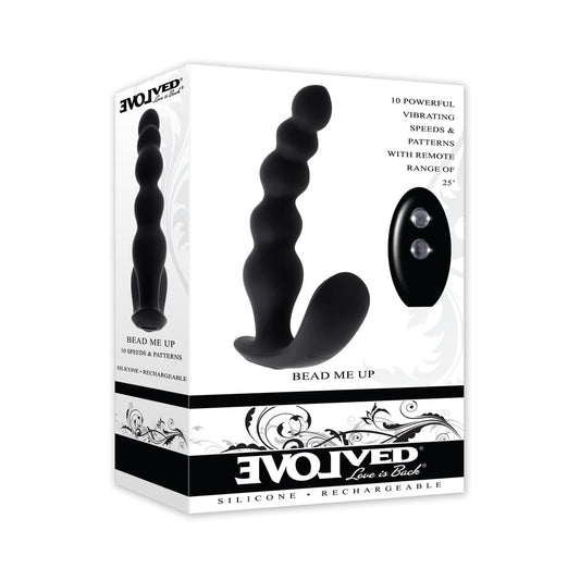 Evolved Bead Me Up Prostate Rechargeable Black - Red Garter
