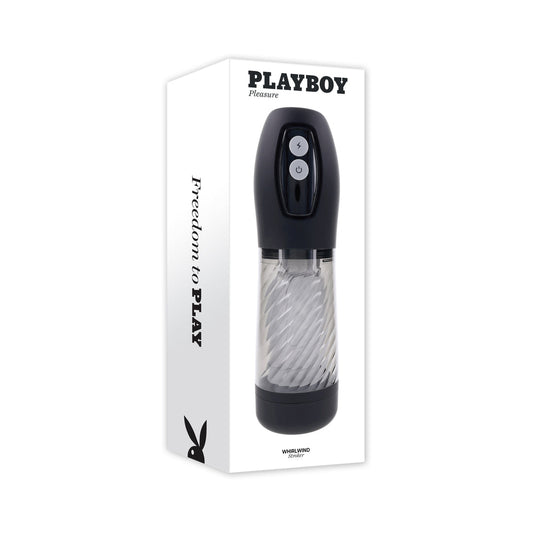 Playboy Whirlwind Rechargeable Thrusting and Spinning Stroker - Red Garter