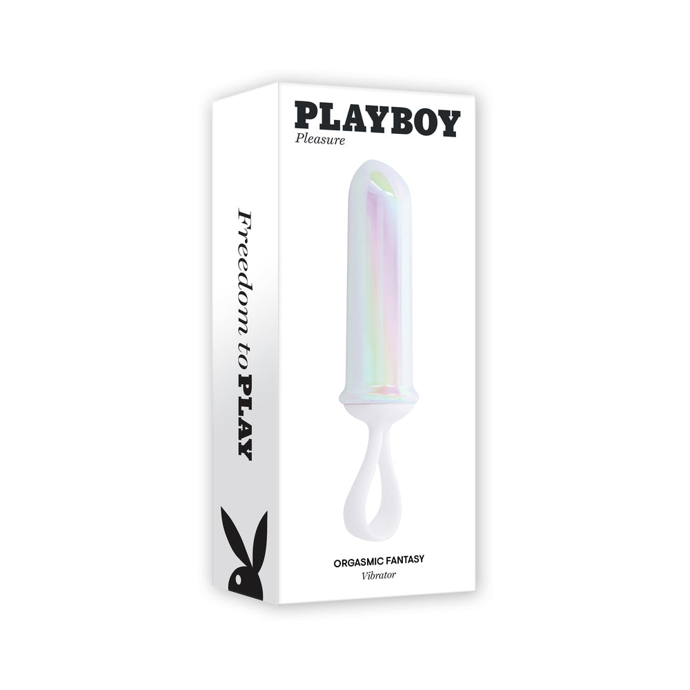 Playboy Orgasmic Fantasy Rechargeable Bullet Vibrator Pearl - Red Garter