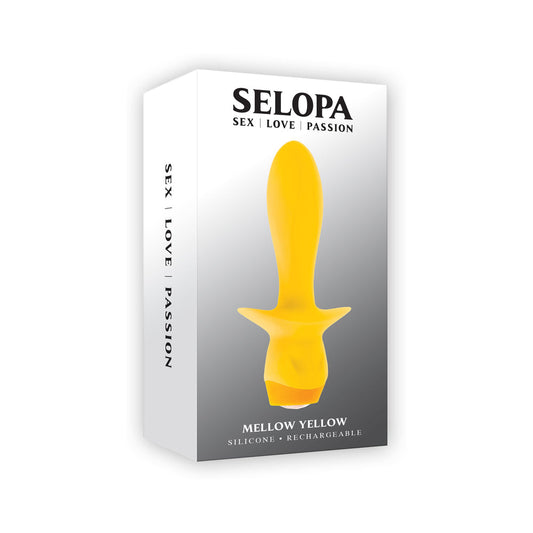 Selopa Mellow Yellow Rechargeable Vibrating Plug Silicone Yellow - Red Garter