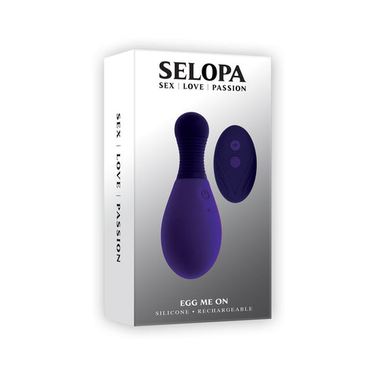 Selopa Egg On Me Rechargeable Vibrating Egg with Remote Silicone Purple - Red Garter