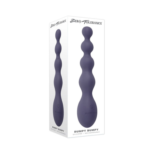 Zero Tolerance Rumpy Bumpy Rechargeable Anal Vibrator Silicone Purple - Red Garter