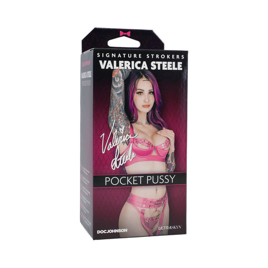 Signature Strokers Valerica Steele ULTRASKYN Pocket Pussy Vanilla - Red Garter