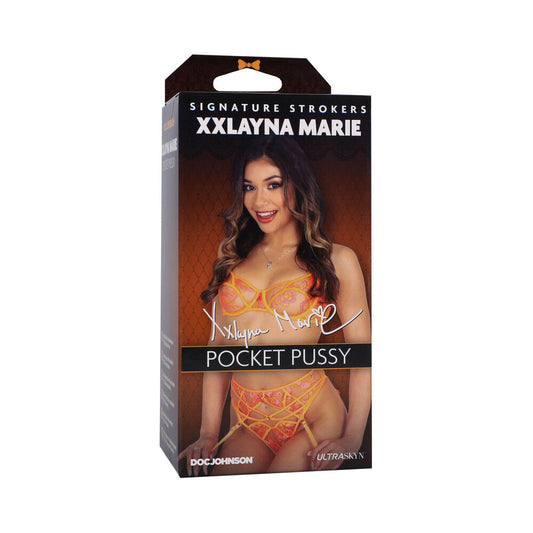Signature Strokers Xxlayna Marie ULTRASKYN Pocket Pussy Caramel - Red Garter