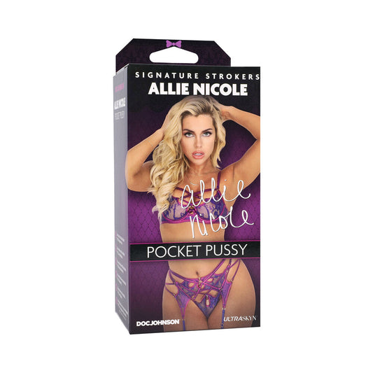 Signature Strokers Allie Nicole ULTRASKYN Pocket Pussy Vanilla - Red Garter