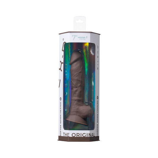 SILEX-D The Original Model 1 Dildo 7 in. Chocolate - Red Garter