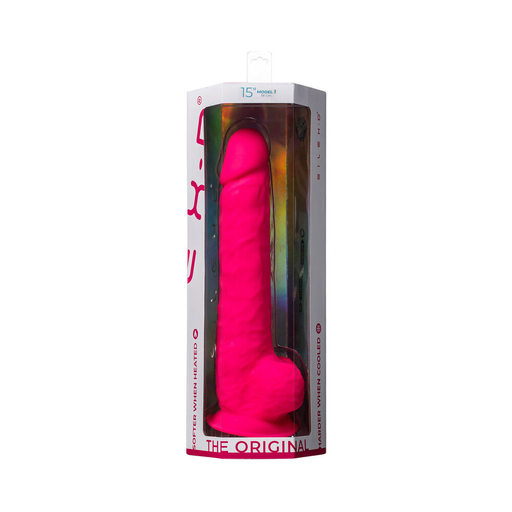 SILEX-D The Original Model 1 Dildo 15 in. Pink - Red Garter