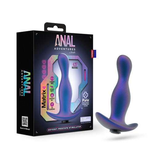 Anal Adventures Matrix Odyssey Prostate Stimulator Space Age Blue - Red Garter