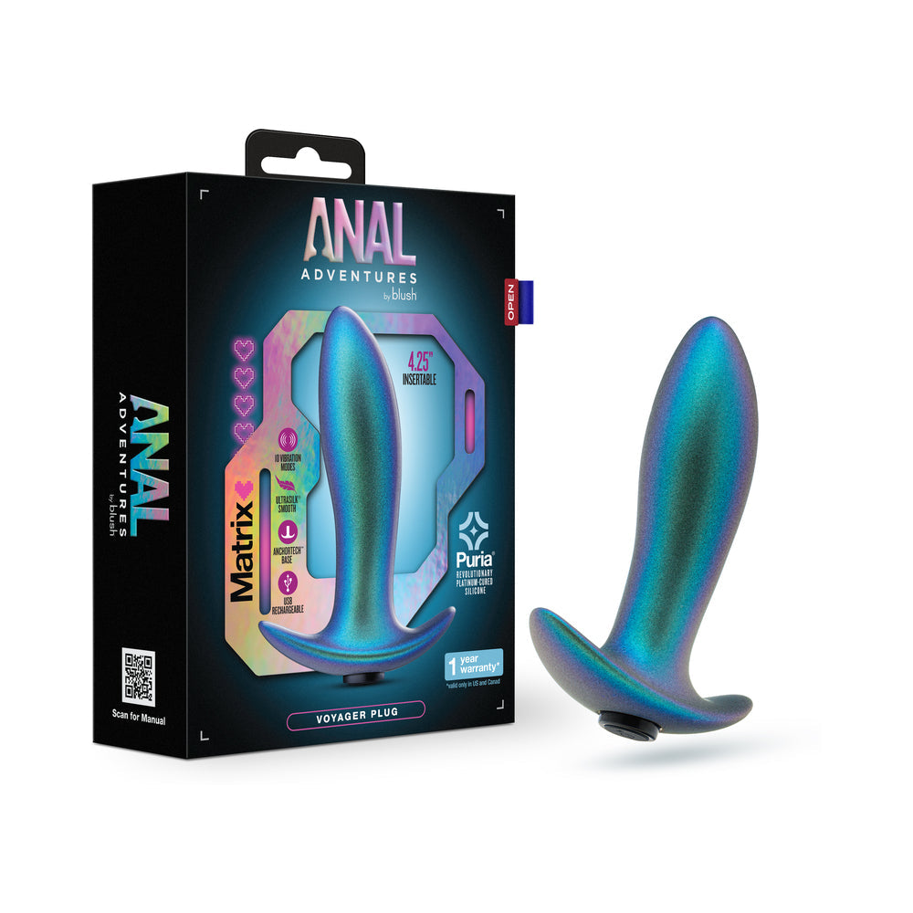 Anal Adventures Matrix Voyager Plug Neptune Teal - Red Garter