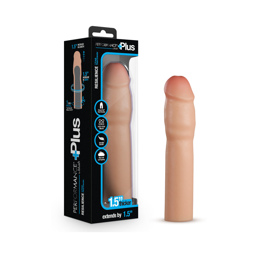 Performance Plus 1.5 in. Silicone Penis Xtender Beige - Red Garter