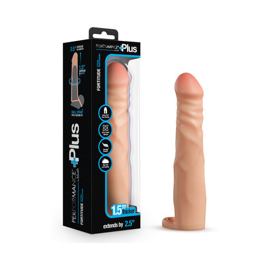 Performance Plus 2.5 in. Silicone Penis Xtender Beige - Red Garter