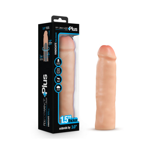 Performance Plus 3 in. Silicone Penis Xtender Beige - Red Garter