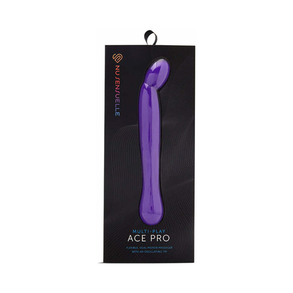 Nu Sensuelle Ace Pro Prostate & G-Spot Vibe Deep Purple - Red Garter