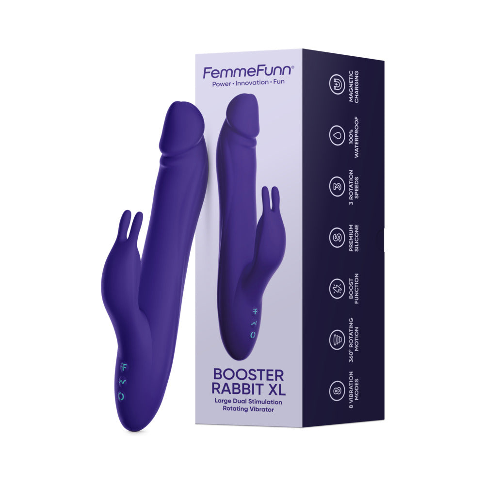 FemmeFunn Booster Rabbit XL Dark Purple - Red Garter
