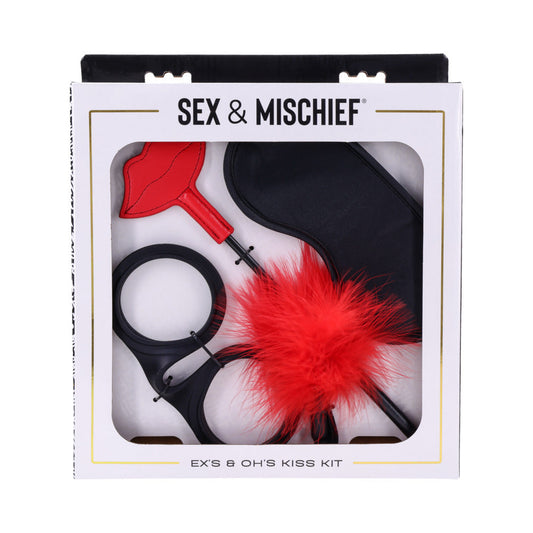 Sportsheets Sex & Mischief Ex''s & Oh''s Kiss Kit - Red Garter