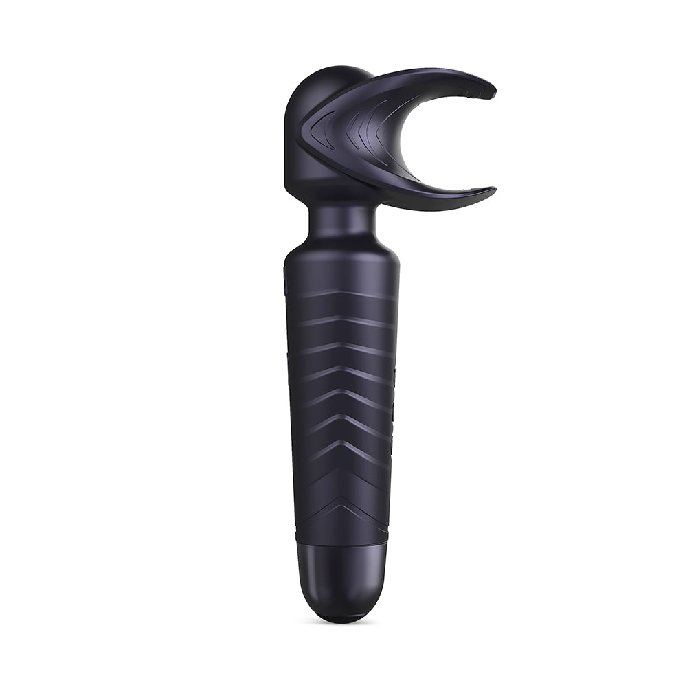 MAN WAN Man.Wand Evo 2-in-1 Frenulum Stimulator & Wand with Crescendo Black Plum - Red Garter