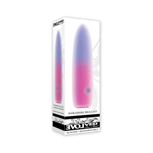 Evolved Paradise Bullet Rechargeable Dual Layer Silicone Bullet Vibrator Pink/Purple - Red Garter