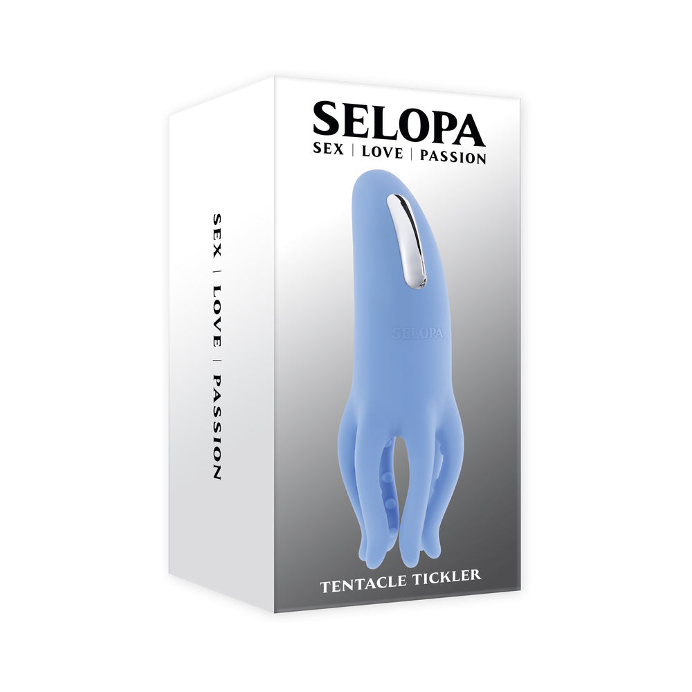 Selopa Tentacle Tickler Rechargeable Silicone Flexible Bead Vibrator Blue - Red Garter