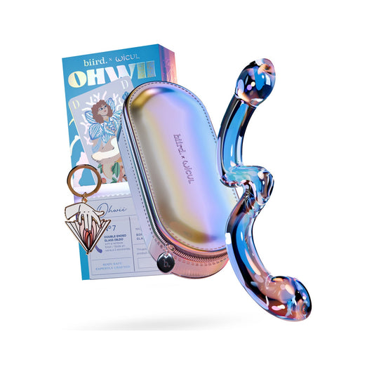 Biird x Wicul OhWii Double-Ended Glass Dildo for G-Spot & P-Spot - Red Garter