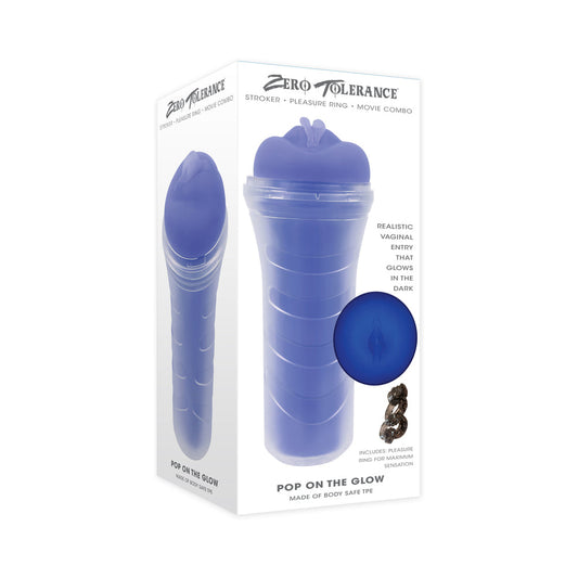 Zero Tolerance Pop On The Glow Stroker Purple - Red Garter