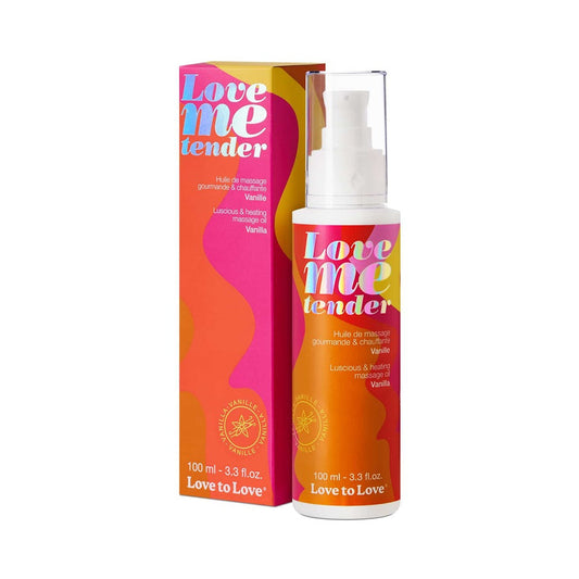 Love to Love Love Me Tender Luscious & Heating Massage Oil Vanilla 3.3 oz. - Red Garter