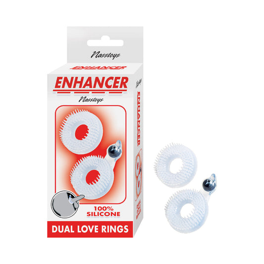 Enhancer Dual Love Rings Clear - Red Garter