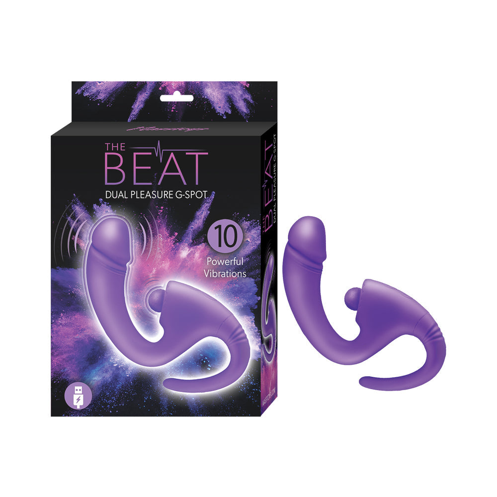 The Beat Dual Pleasure G-Spot Purple - Red Garter