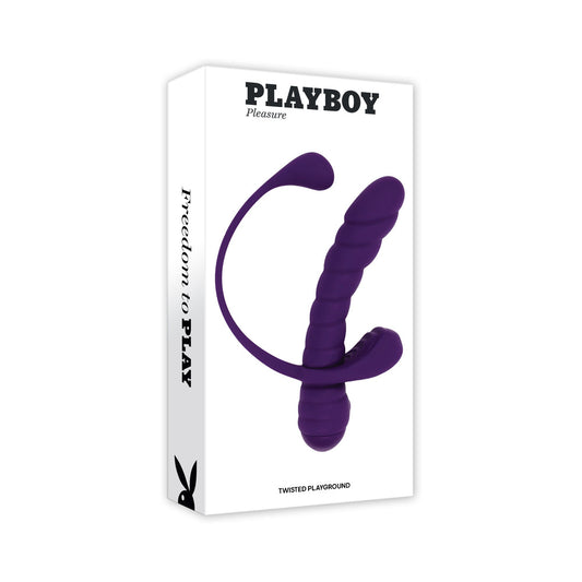 Playboy Twisted Playground Rechargeable Triple Stimulator Vibe Silicone Purple Acai