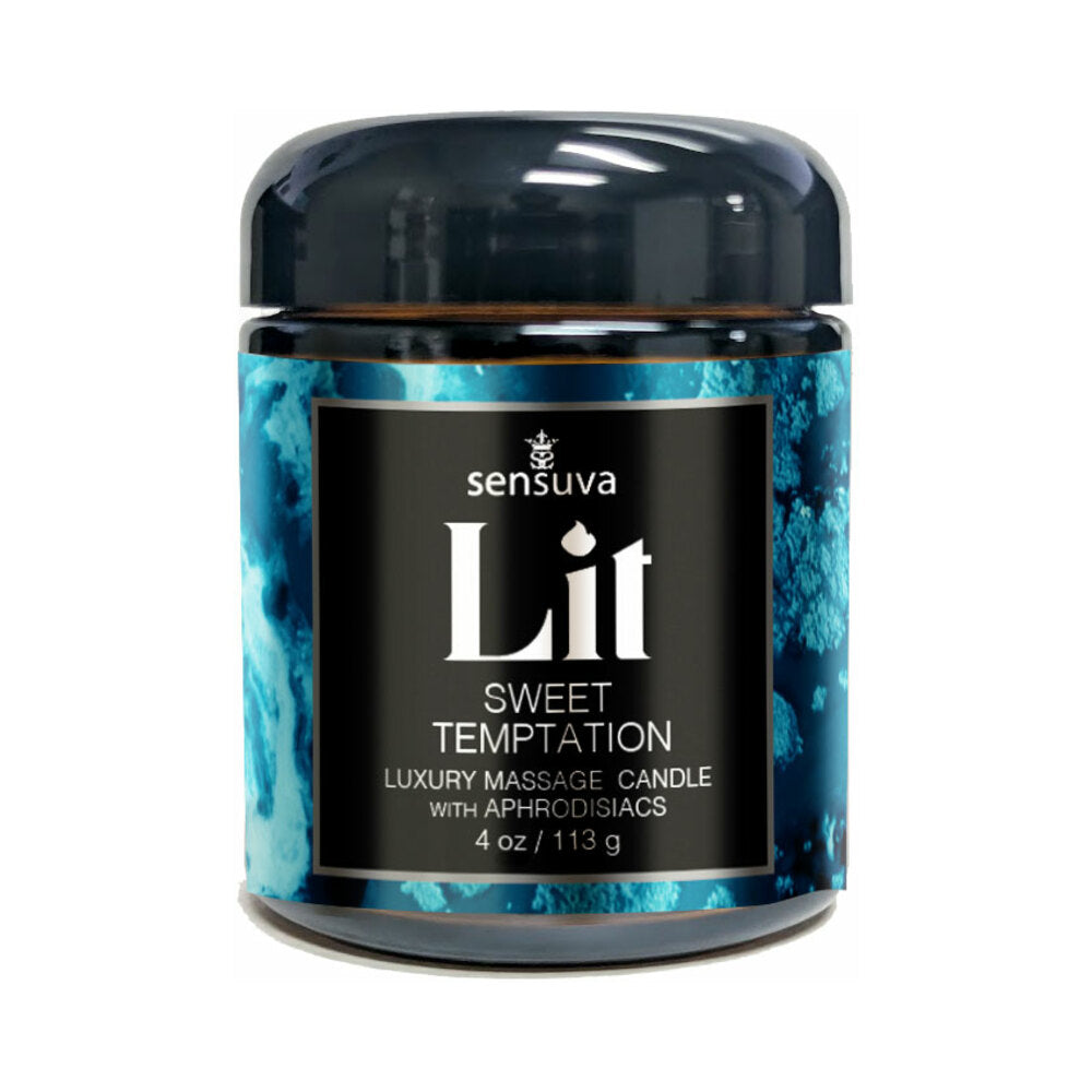 Sensuva Lit Sweet Temptation Luxury Massage Candle 4 oz.