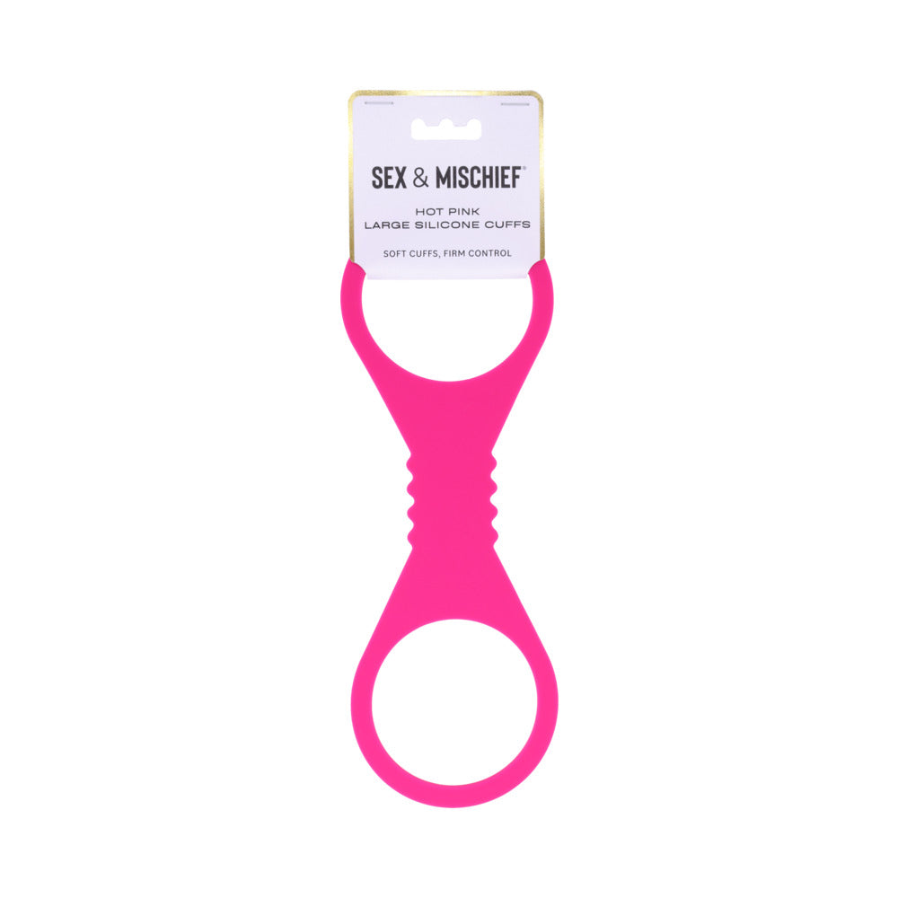 Sportsheets Sex & Mischief Large Hot Pink Silicone Cuffs