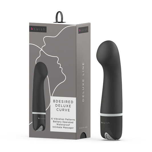 B Swish B desired Deluxe Curve Vibrator Black - Red Garter
