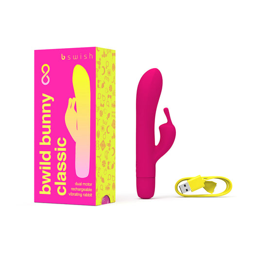 B Swish B wild Bunny Infinite Classic Vibrator Sunset Pink - Red Garter