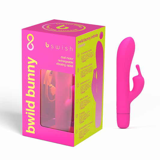 B Swish B wild Bunny Infinite Limited Edition Vibrator Sunset Pink - Red Garter