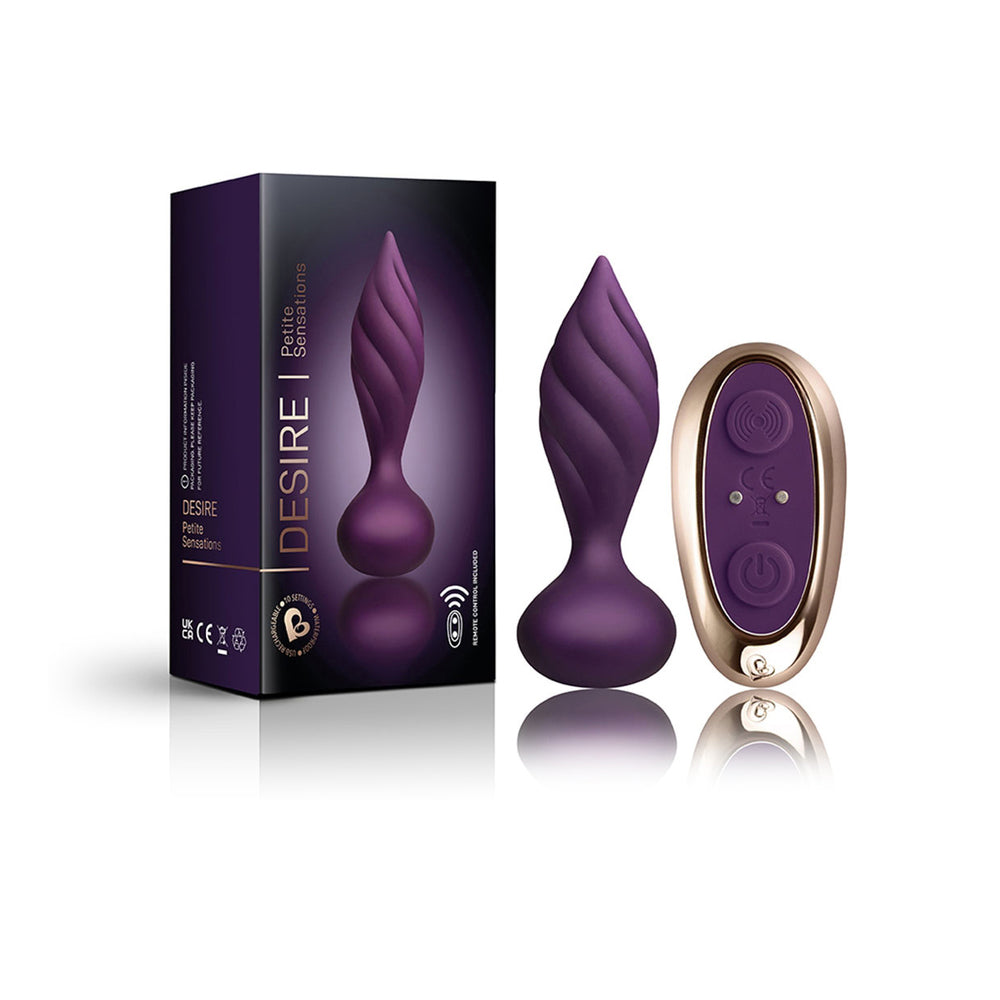 Petite Sensations Desire Vibrating Plug Purple - Red Garter