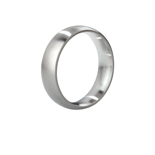 Mystim Earl Brushed Stainless Steel Cock Ring 48mm - Red Garter