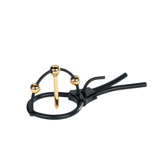 Mystim Plunging Pete Corona Glans Strap with Urethral Sound - Red Garter