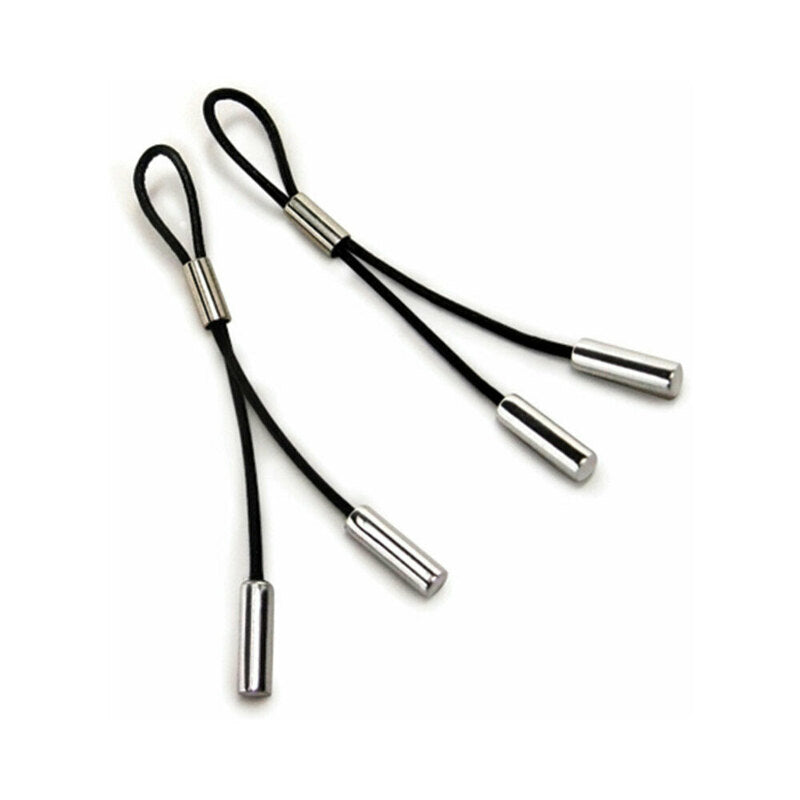 Crave Leather Nipple Tassels Black/Silver - Red Garter