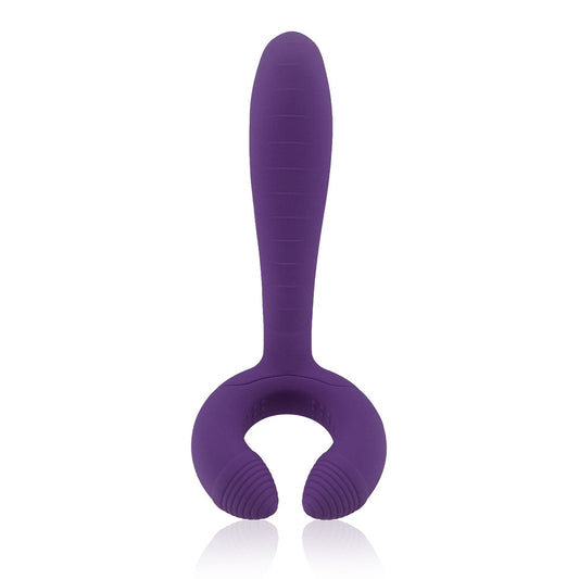 Rianne S Duo Couples Vibrator Deep Purple - Red Garter