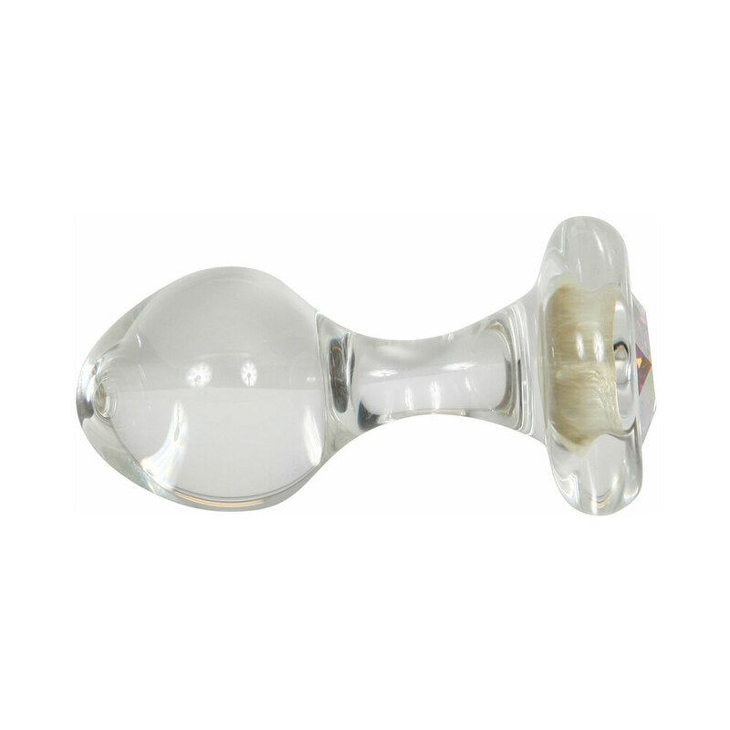 Crystal Delights Small Clear Plug with Gem Aurora Borealis - Red Garter